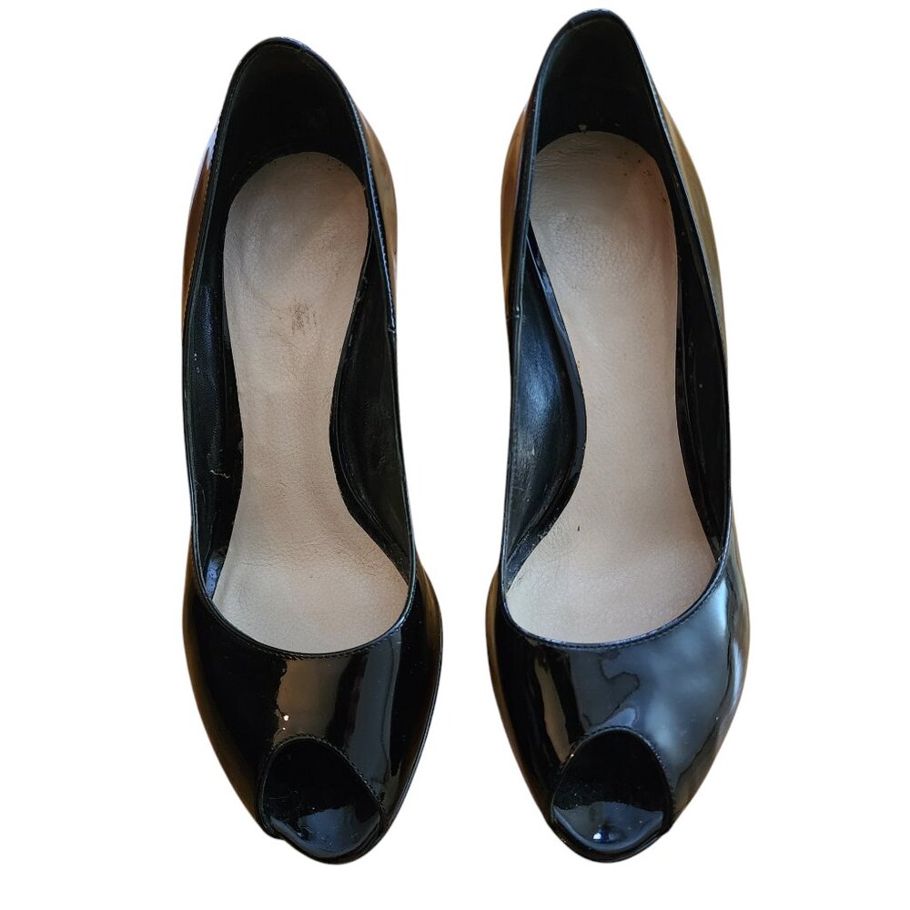Christian Dior Black Patent Peep Toe Heels Size 6 - Picture 13 of 13
